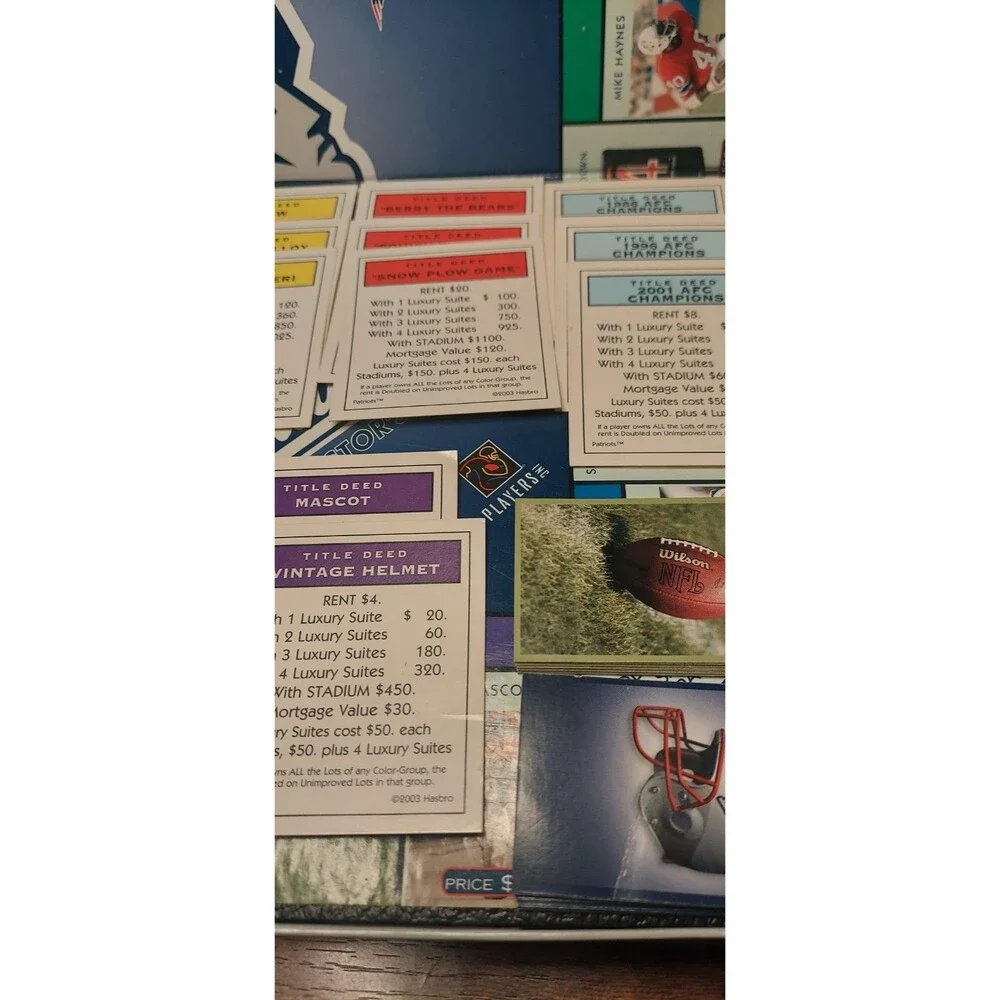 NEW ENGLAND PATRIOTS Collector's Edition Monopoly Game (No Instructions)